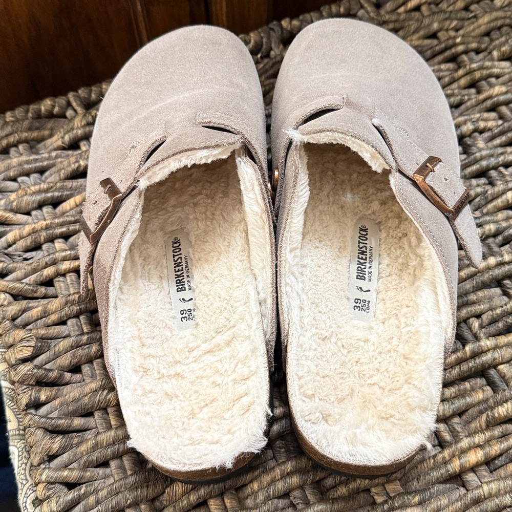 Birkenstock Light Brown Suede Slip-Ons